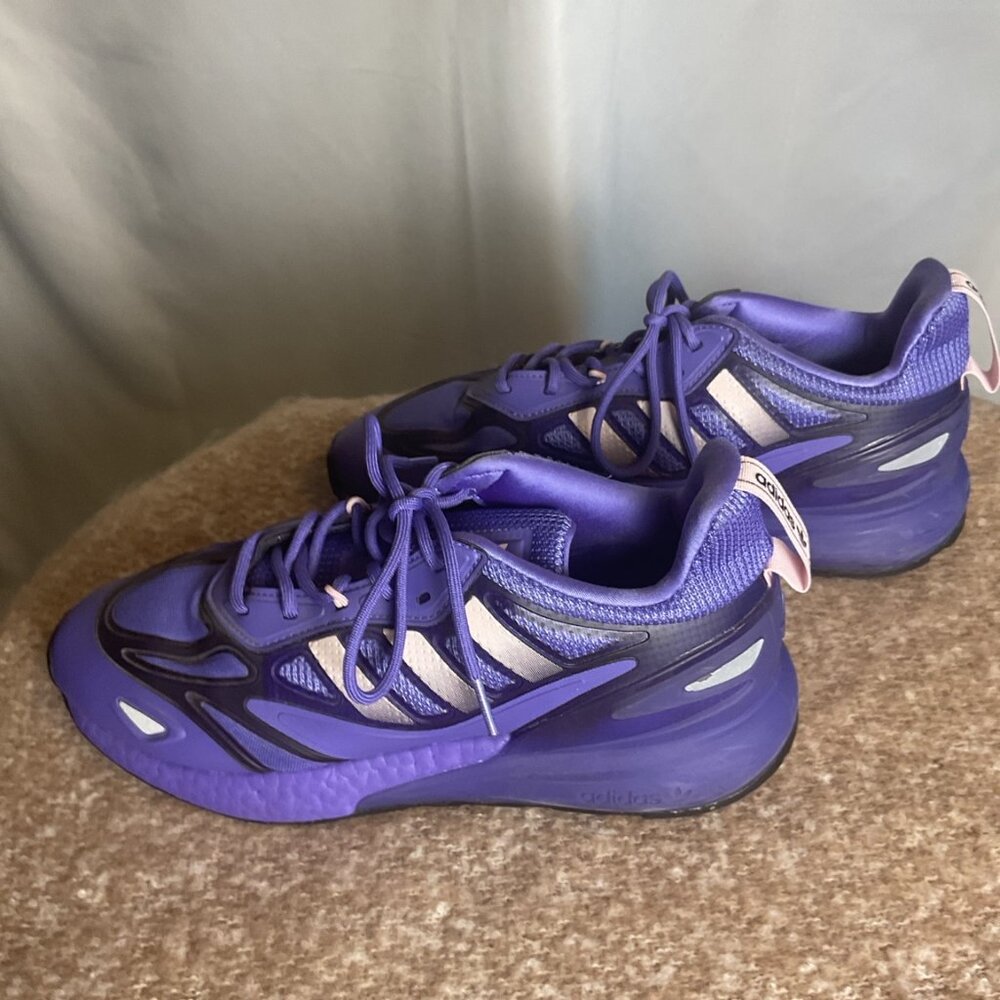 adidas ZX 2K Boost Purple Black Sneakers Mens Size 9 Athletic Shoes - Picture 5 of 9